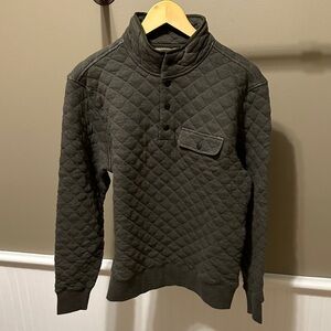 Faherty Men's Quilted Zip Up Sweater - Dark Green